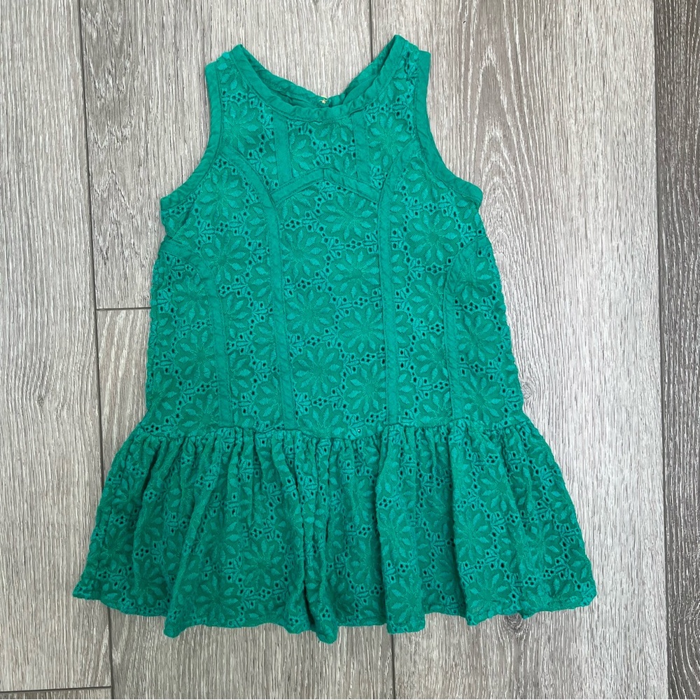 OSHKOSH SLEEVELESS DROP WAIST DRESS GREEN 2T